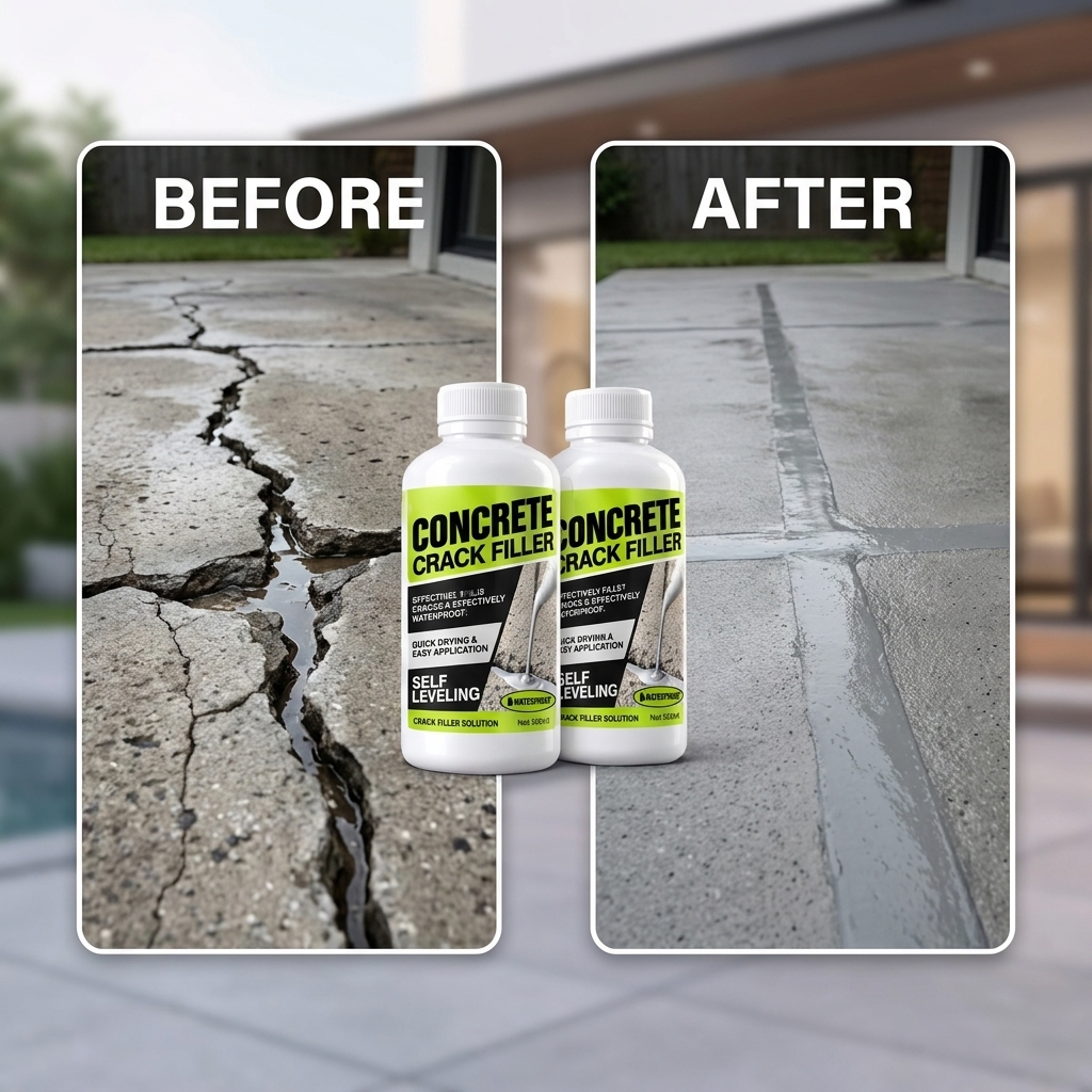 Concrete Crack Filler – Self-Leveling Waterproof Repair Solution, Pack of 2