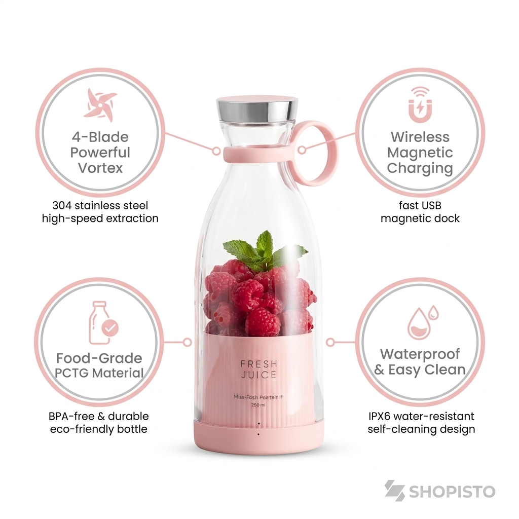Portable Mini Juice Blender – Rechargeable Personal Blender for Smoothies & Drinks