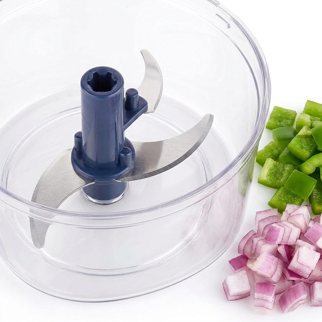Hand-Press Vegetable & Fruit Chopper – Manual Food Cutter