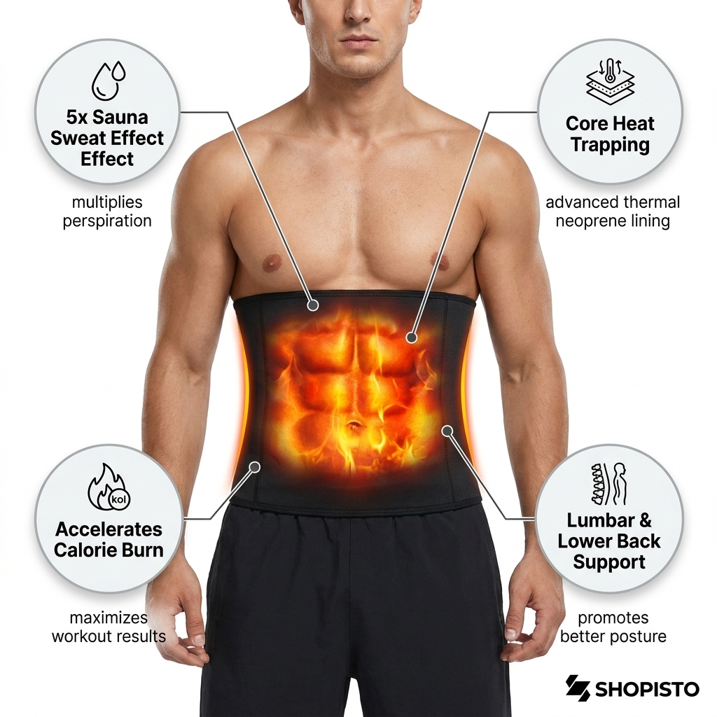 Hot Slimming Fitness Waist Belt – Sauna Style Exercise & Workout Support