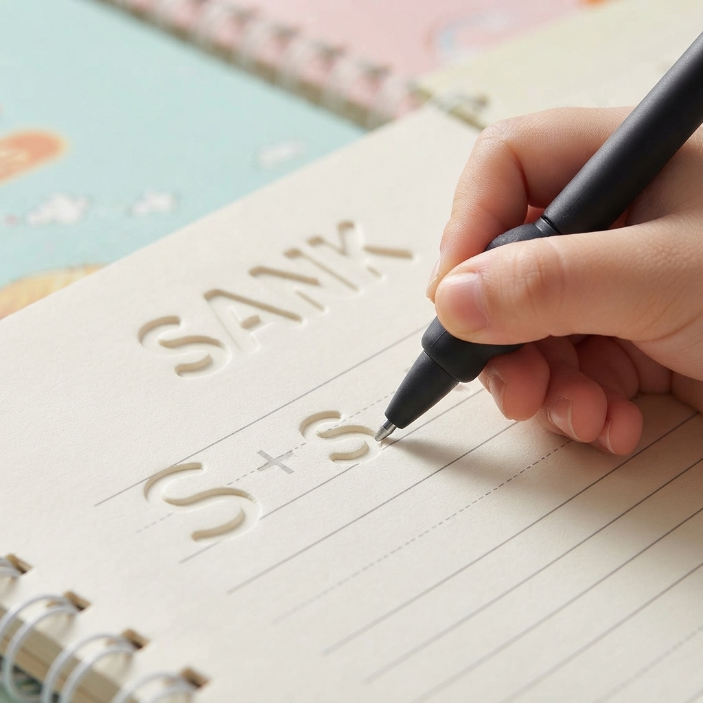 Magic Practice Copybook Set for Kids – Reusable Handwriting Workbook with Pen, Grip & Refills