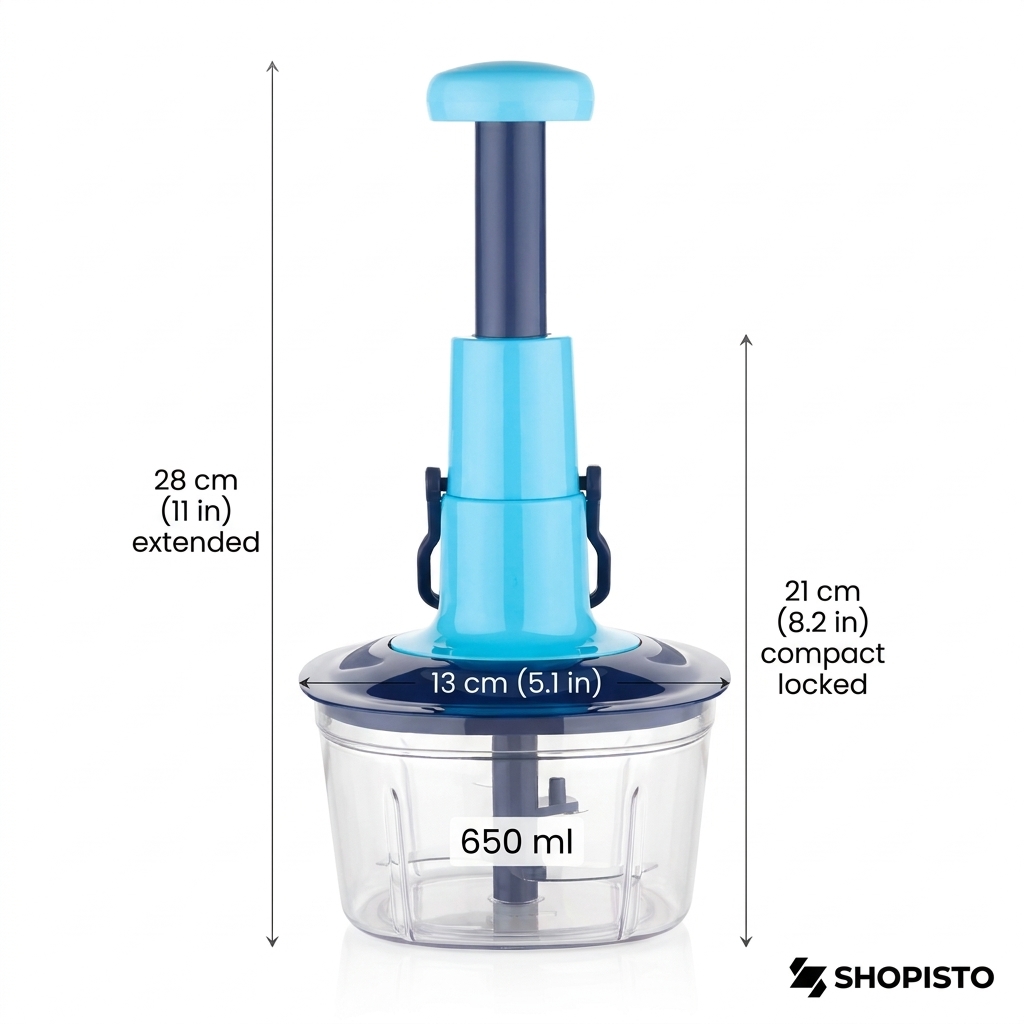 Hand-Press Vegetable & Fruit Chopper – Manual Food Cutter