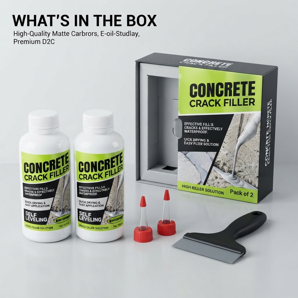 Concrete Crack Filler – Self-Leveling Waterproof Repair Solution, Pack of 2
