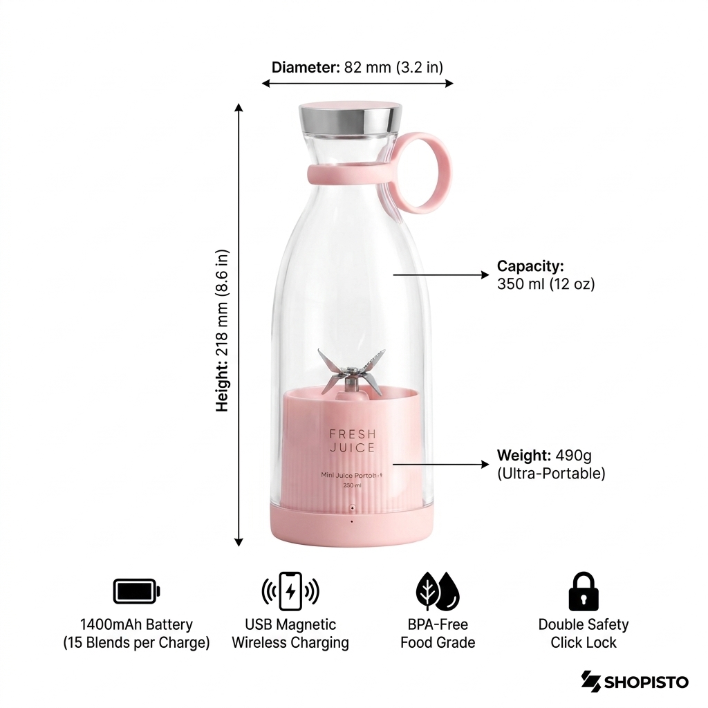 Portable Mini Juice Blender – Rechargeable Personal Blender for Smoothies & Drinks